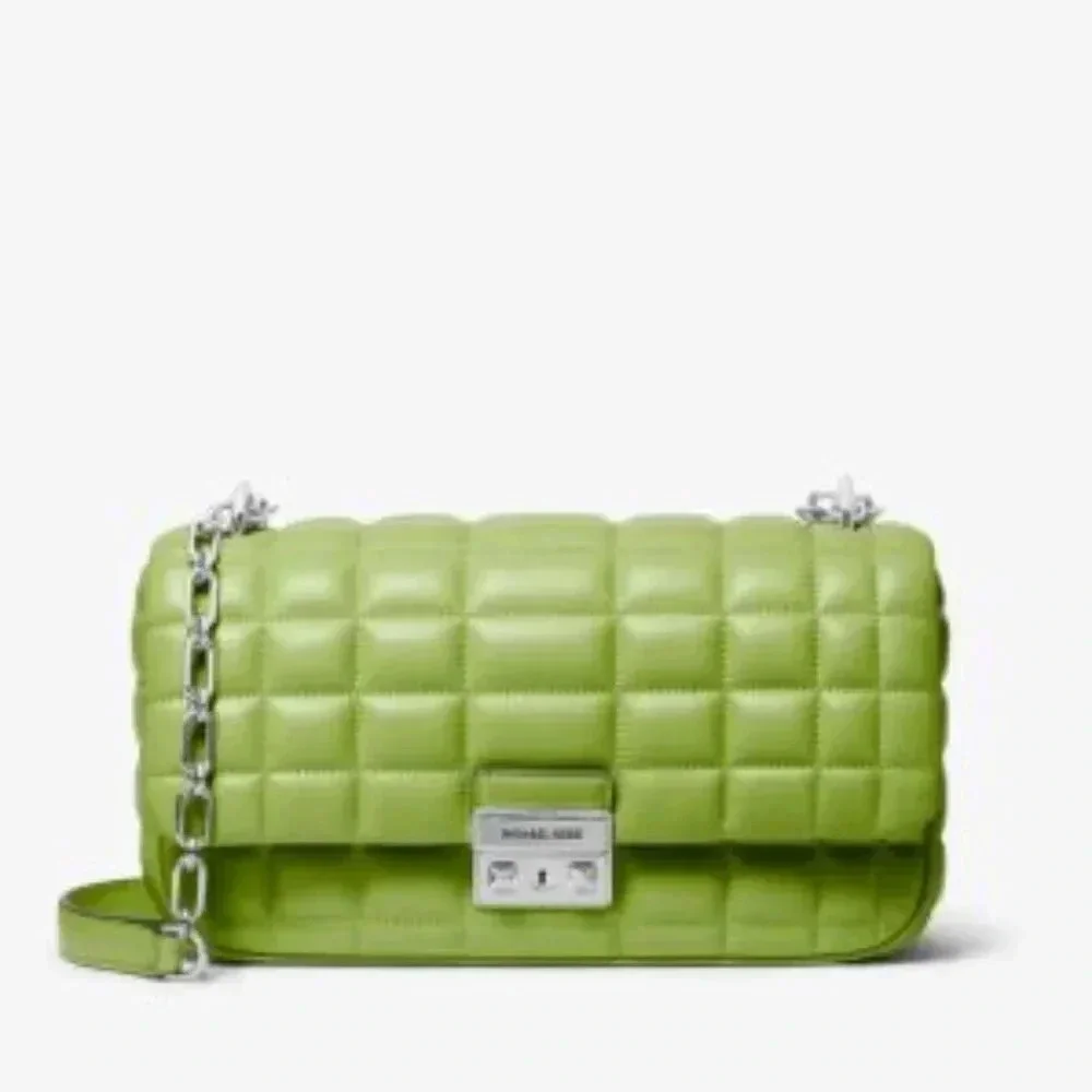 MICHAEL MICHAEL KORS - Tribeca Large Quilted Leather Shoulder Bag - Pear NWT!! - Picture 2 of 3